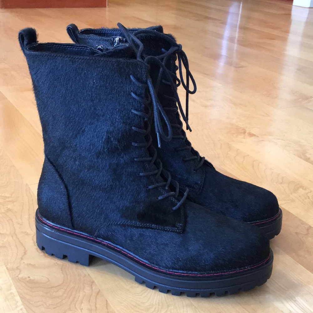 AEROSOLES Shelton Combat Boot Calf Hair